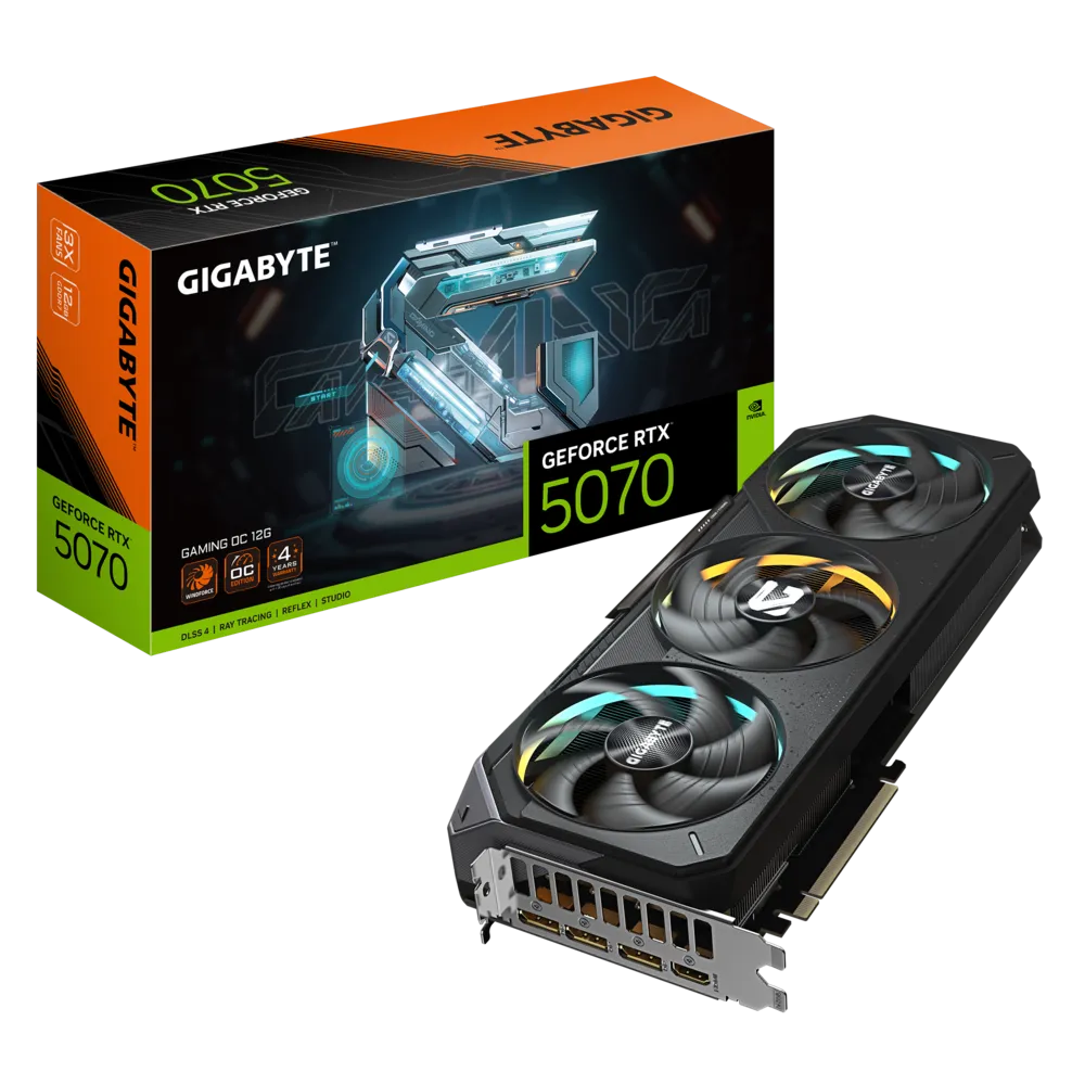 GeForce RTX™ 5070 GAMING OC 12GB Graphics Card - High-Performance with WINDFORCE Cooling and Dual BIOS GeForce RTX™ 5070 GAMING OC 12GB Graphics Card - High-Performance with WINDFORCE Cooling and Dual BIOS